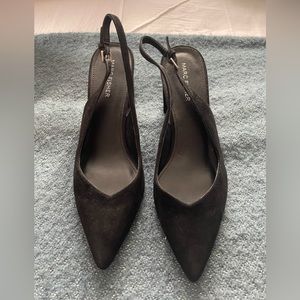 Suede Slingback Block Heel